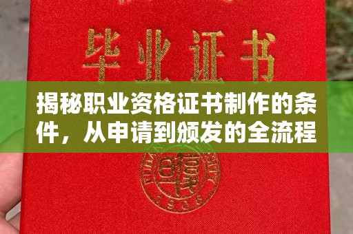 雨山揭秘职业资格证书制作的条件，从申请到颁发的全流程解析